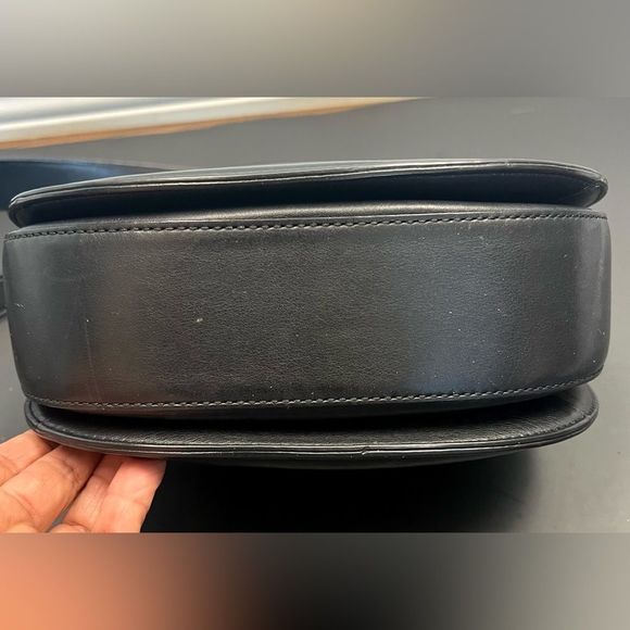 Michael Kors Daria Black Leather Saddle Crossbody Bag - Picture 7 of 16